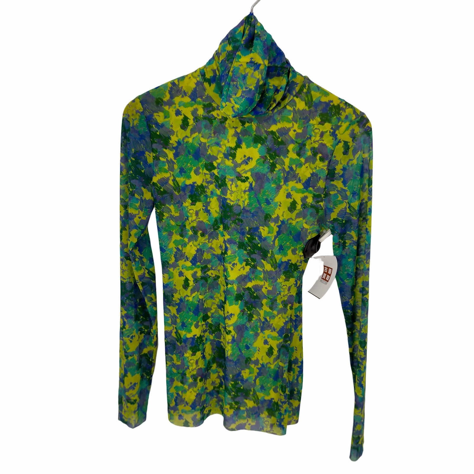 ガニー Ganni 総柄プリントメッシュハイネックトップス レディース 34  