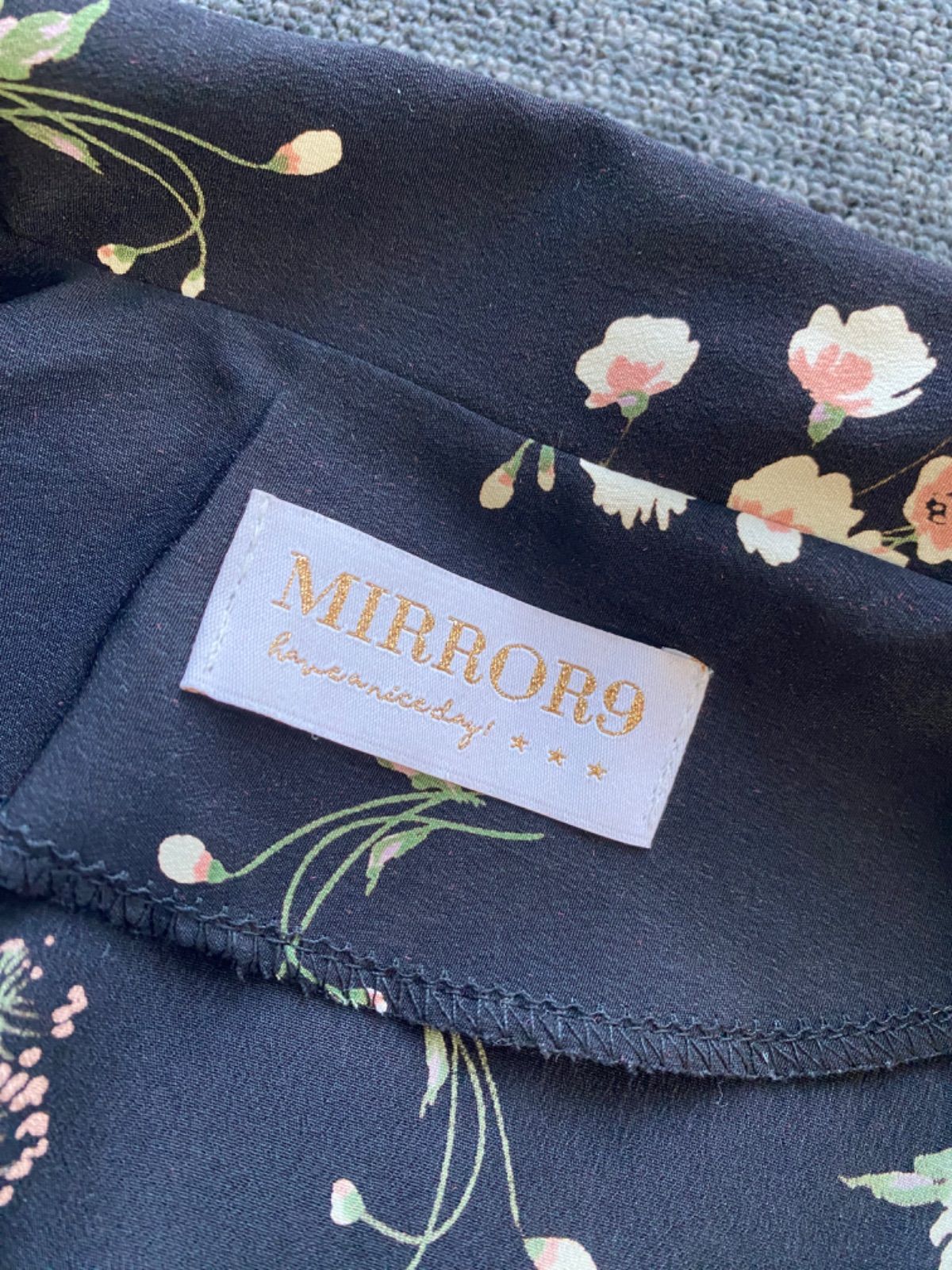 ミラーナイン MIRROR9 フラワー ロング シャツ ワンピース 花柄