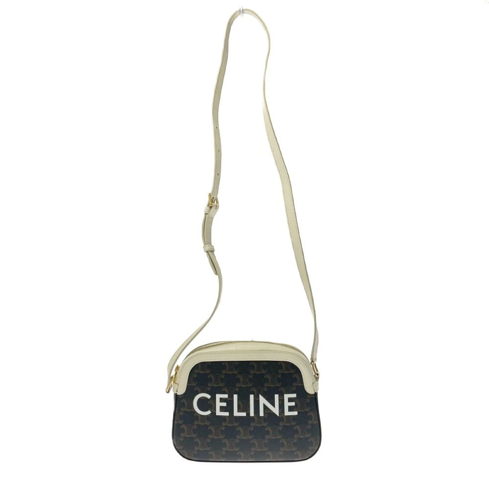中古】CELINE セリーヌ レザー トリオンフキャンバス ロゴ