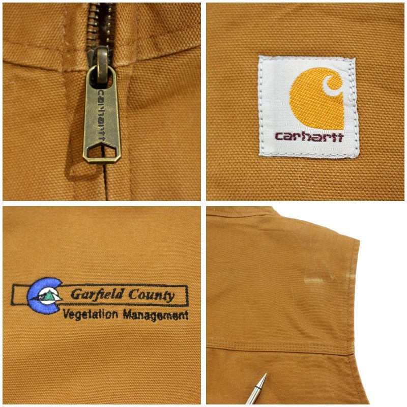 00s carhartt 裏地ボア ダック べスト 00s Carhartt 裏地ボア ダック ベスト メンズ 表記Lサイズ