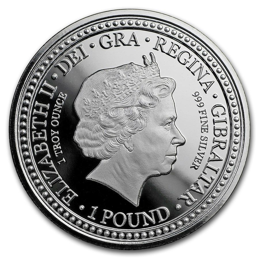 2018 英領ジブラルタル 英国王室の紋章・ライオン 銀貨 2018 英領ジブラルタル 英国王室の紋章・ライオン 銀貨