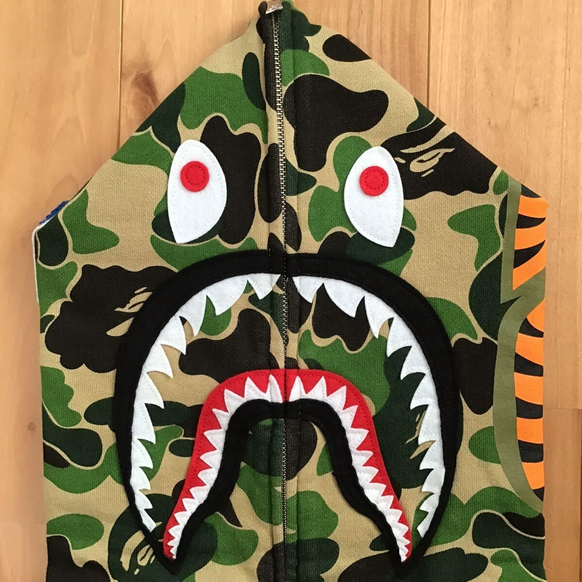 ABC camo green シャーク パーカー Lサイズ shark full zip hoodie a
