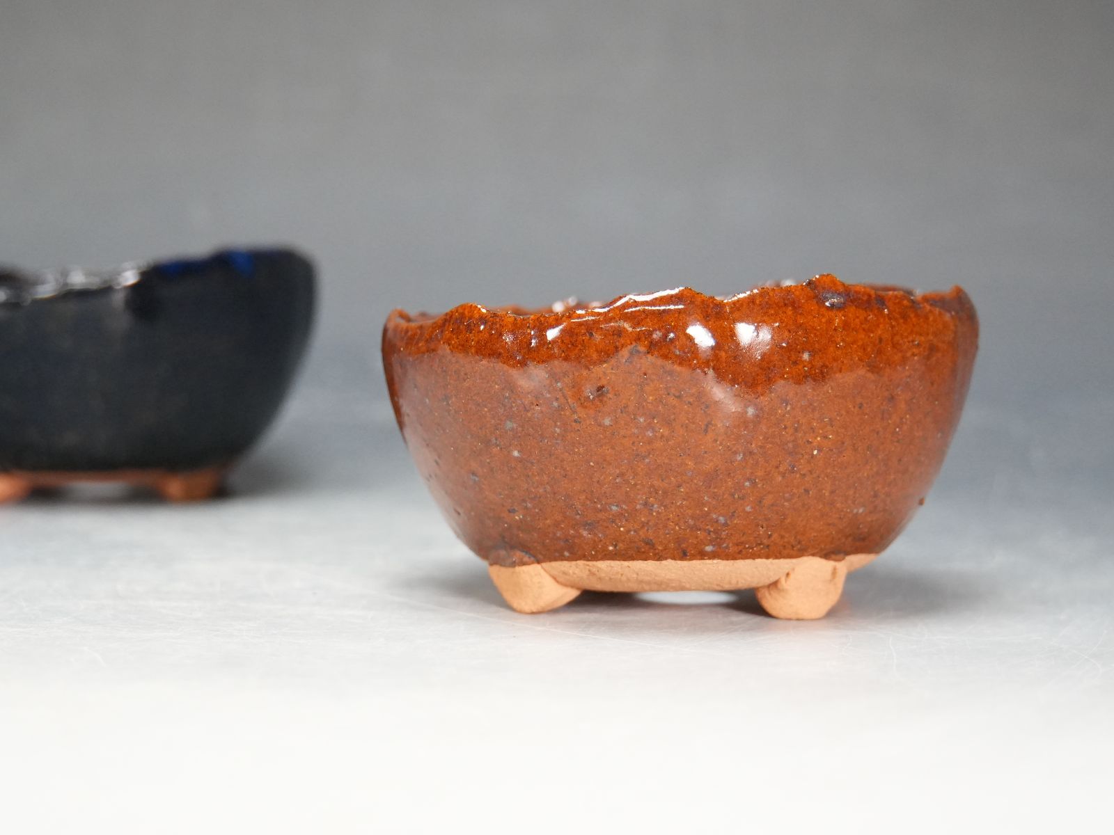 ショップ 竹鳳 作 丸鉢 盆栽鉢 お得な2個セット p-084