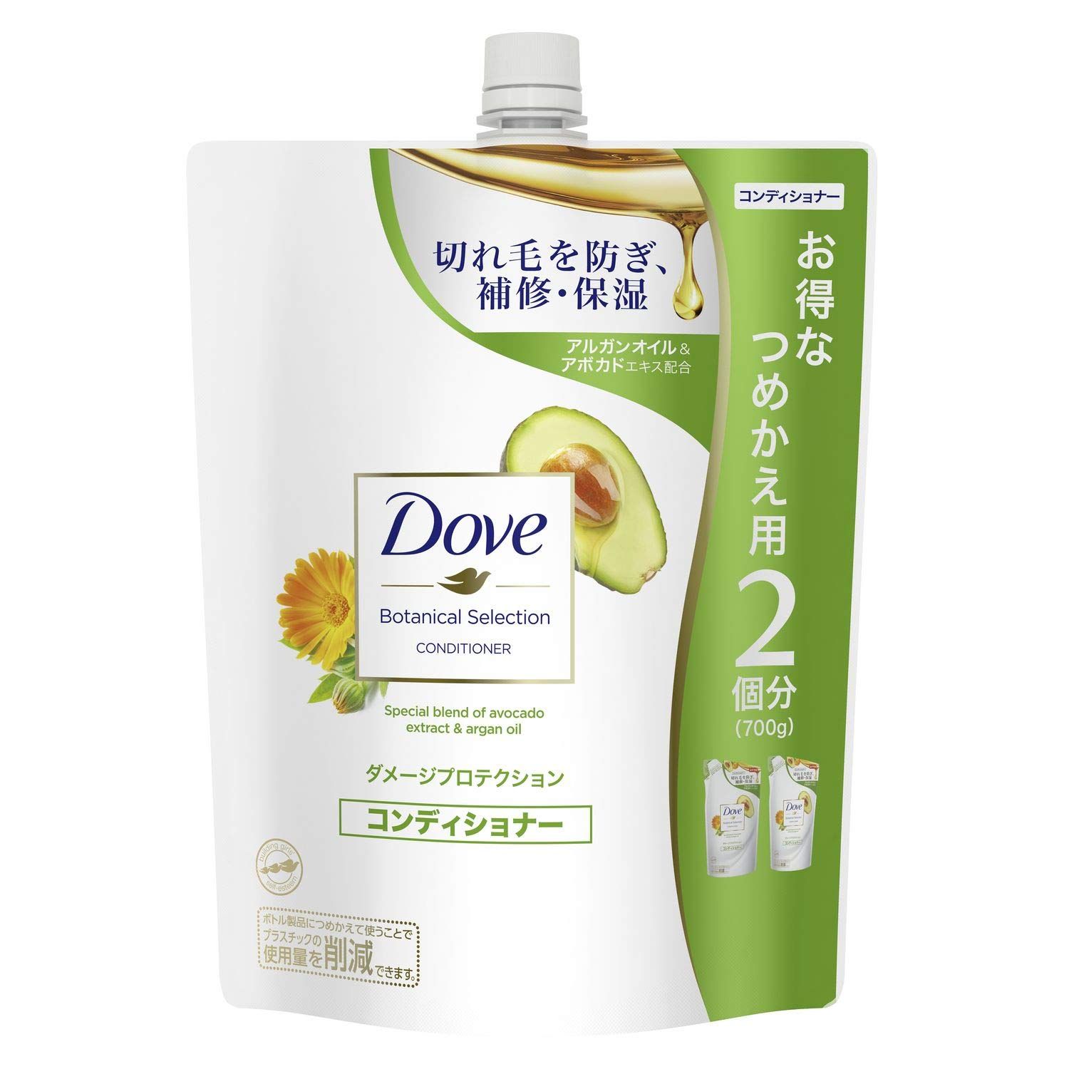 Dove(ダヴ) ボタニカルセレクション ダメージプロテクション コンディショナー 詰替え用 700グラム (x 1) [ダメージプロテクション] [コンディショナー]
