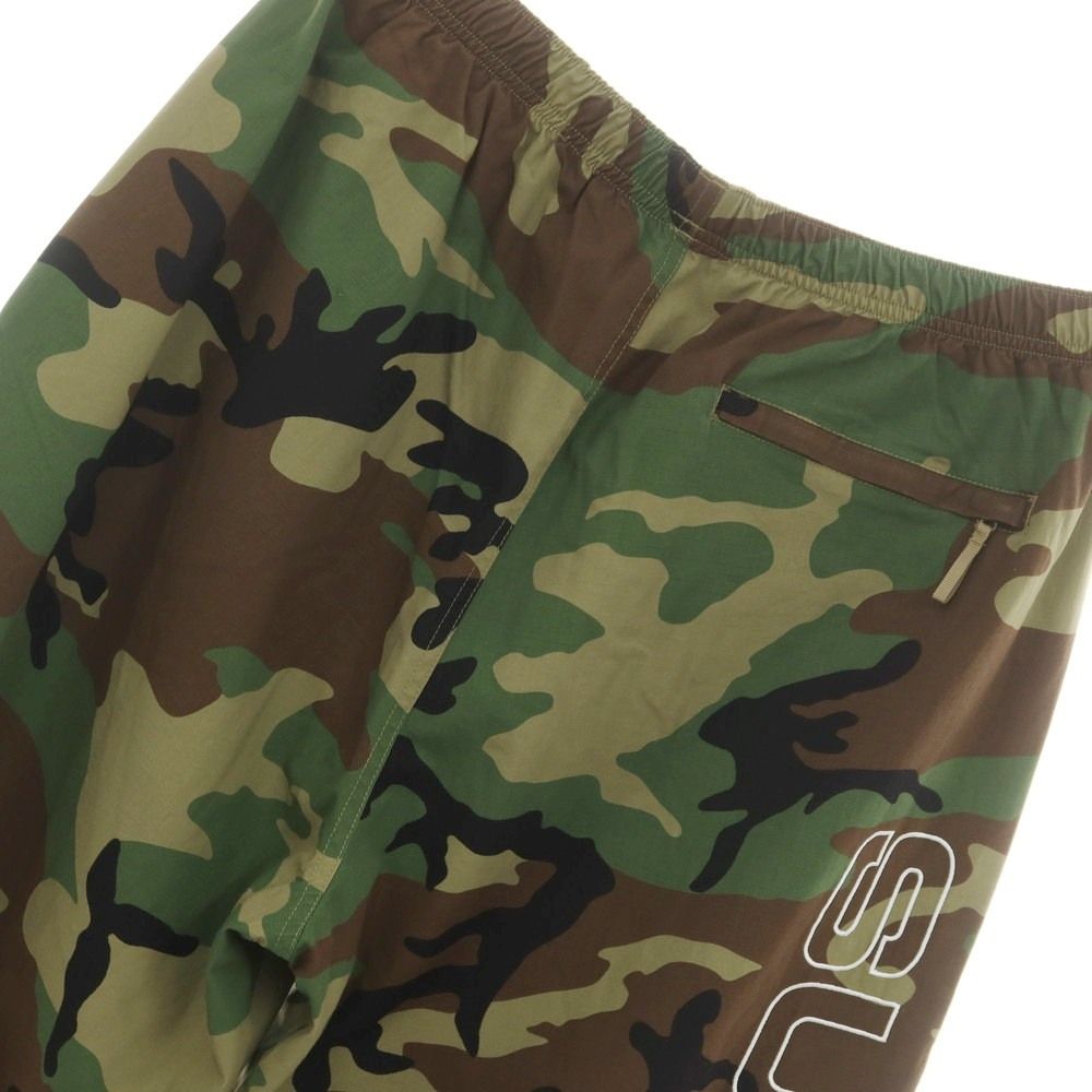 シュプリーム Supreme 秋冬 Spellout Embroidered Ripstop Track Pant コットン カモフラ イージーパンツ グリーンxブラウン サイズL メンズ