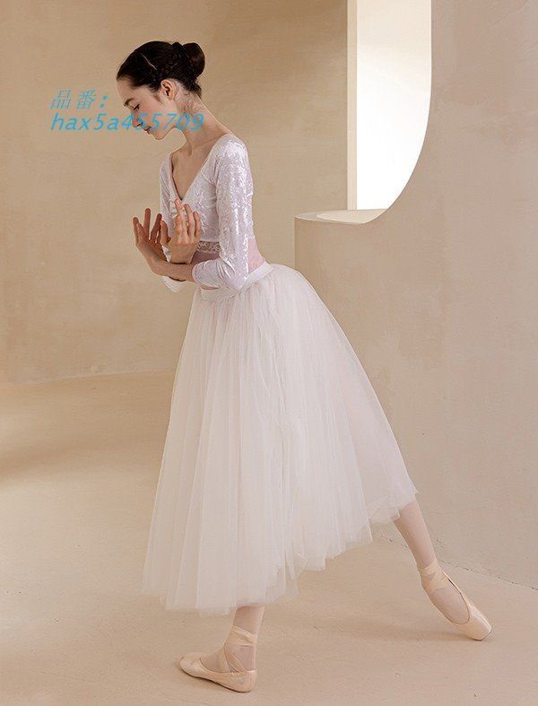 地域限定無料配送 バレエ レオタード 大人 長袖 美ライン Vネット 演出用 白 レッド かわいい L M 韓国風 無地 S 大人用 シンプル ホワイト ブルー hax5a455709