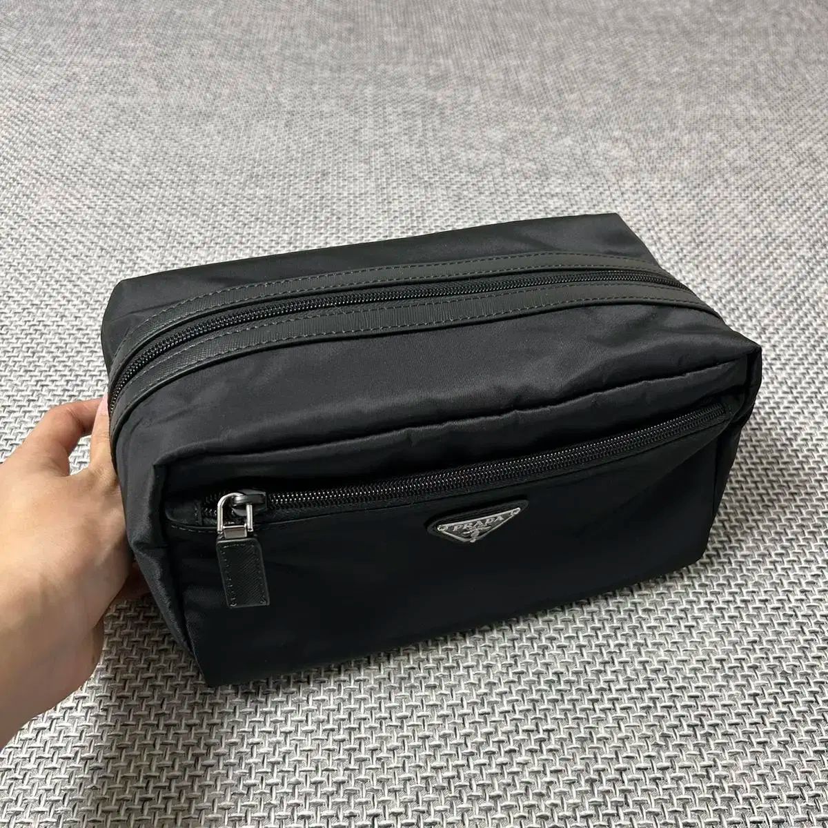 PRADA リボン ポーチ ナイロン 黒 プラダ PRADA ポーチ ナイロン 