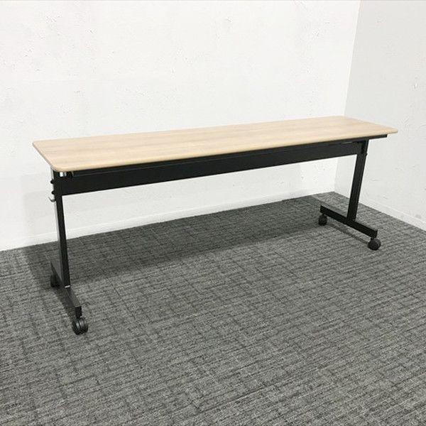 会議テーブル フラップ式 幕板無 ナチュラル