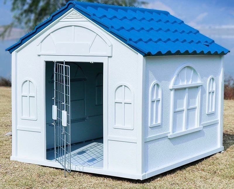 大好評 水洗い 犬小屋 屋外 ドッグハウス ペットハウス 腐食しない プラスチック製 三角屋根 大型犬 中型犬 雨よけ 耐久性