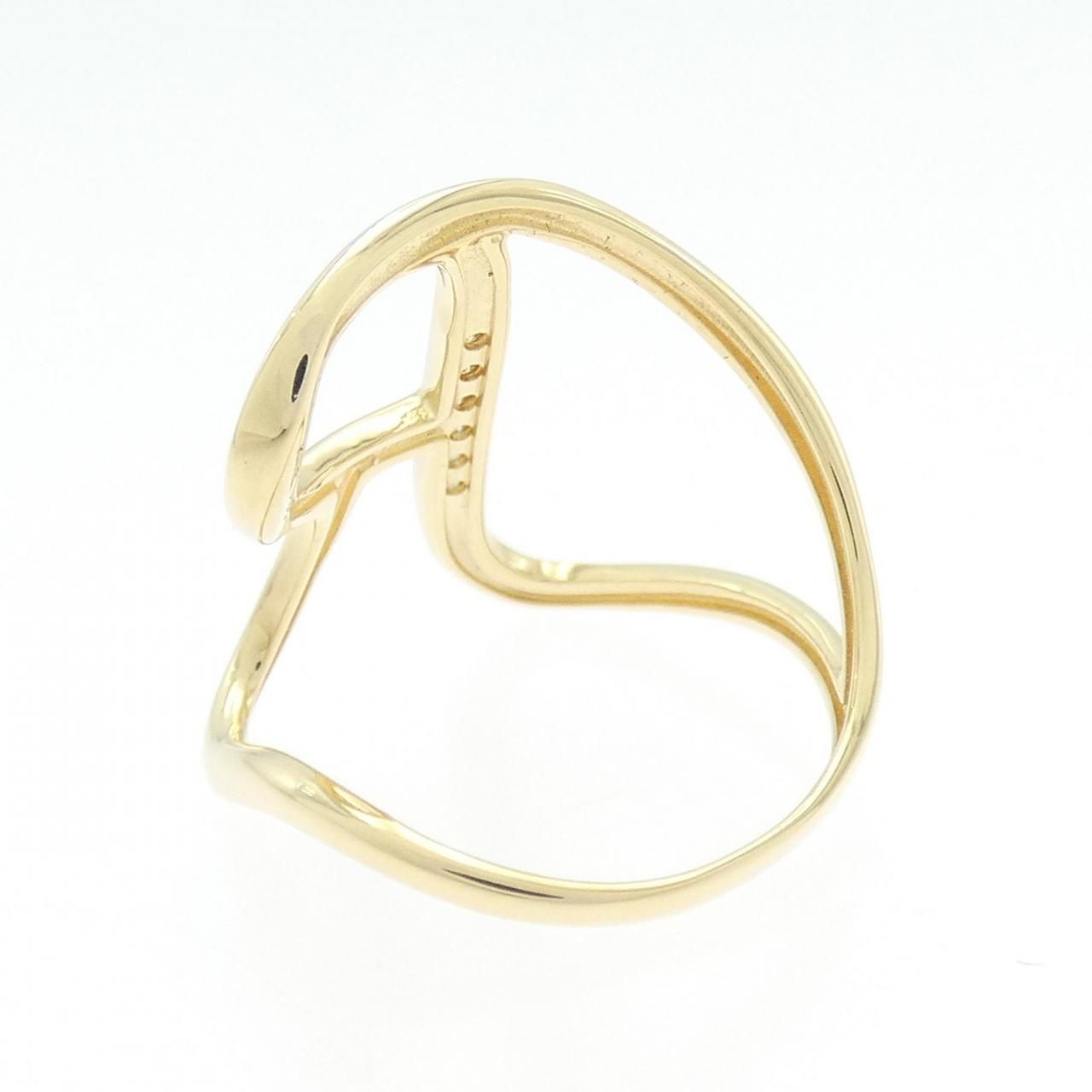 K18YG イニシャルR ダイヤモンド リング 0.05CT 