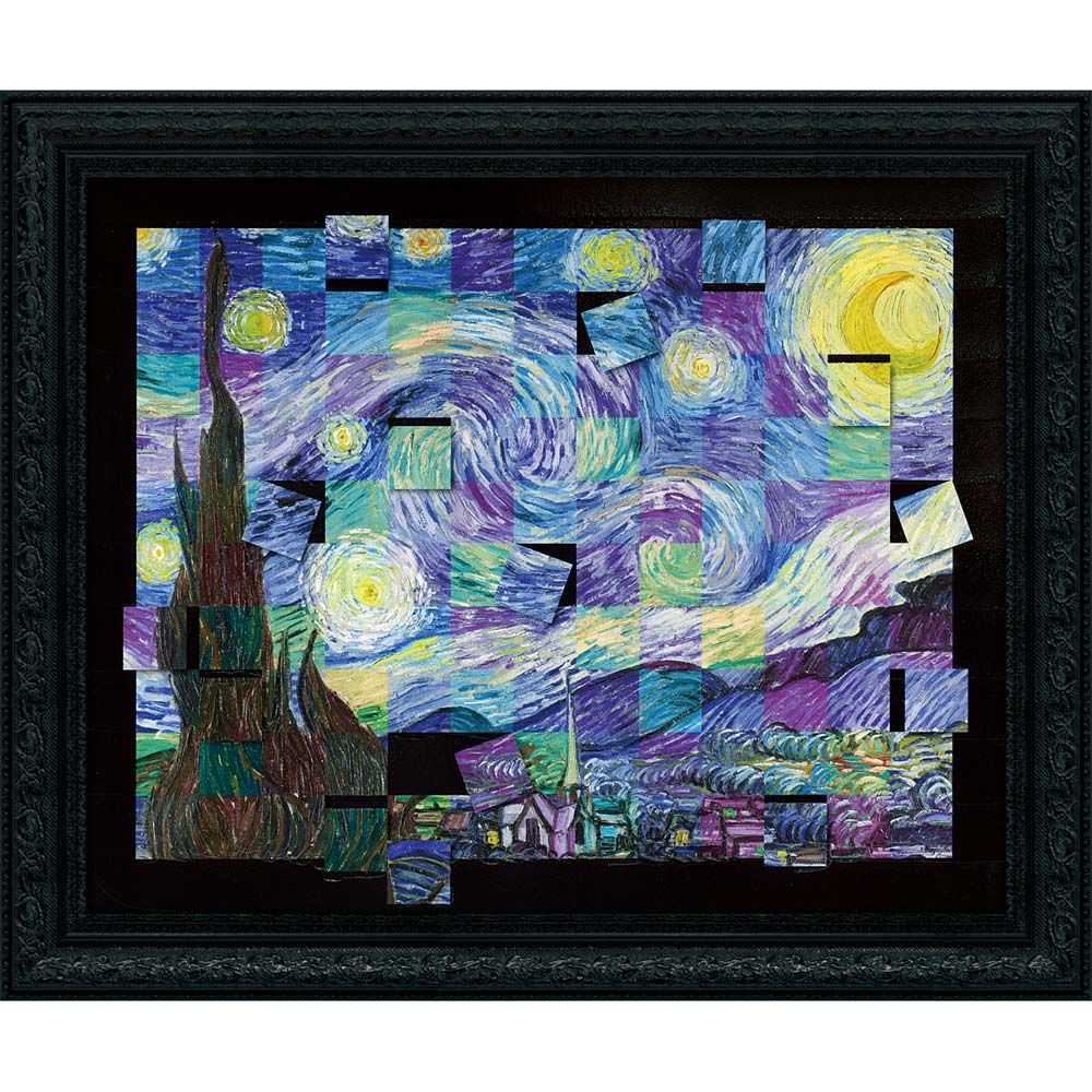 絵画 名画モザイクアート 〜アートフレーム〜 ゴッホ「星月夜（Lサイズ