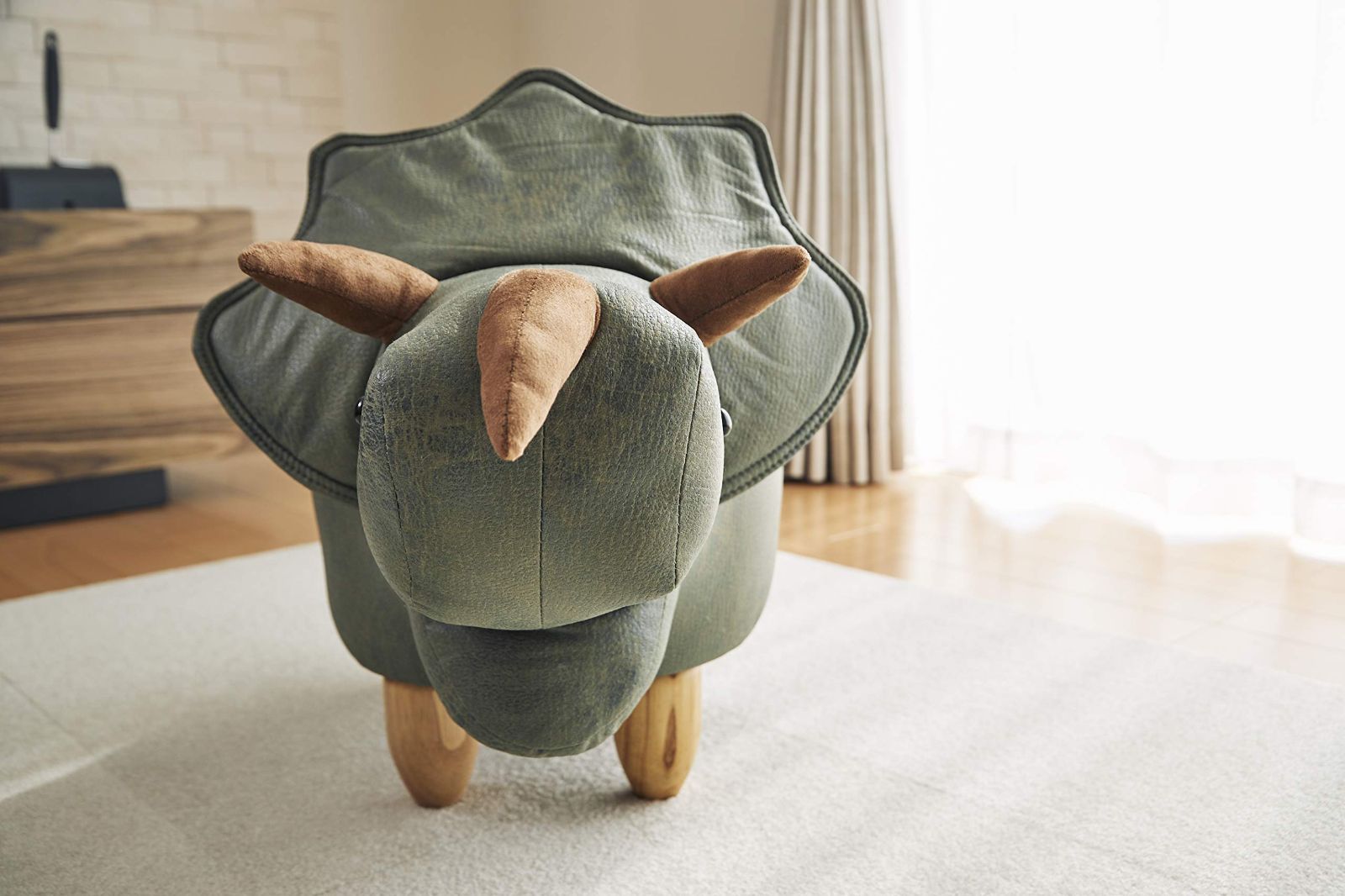 EN FANCE(アンファンス) 恐竜のスツール トリケラトプス カーキ EF-ST09KH ｜EN FANCE(アンファンス) 恐竜のスツール トリケラトプス