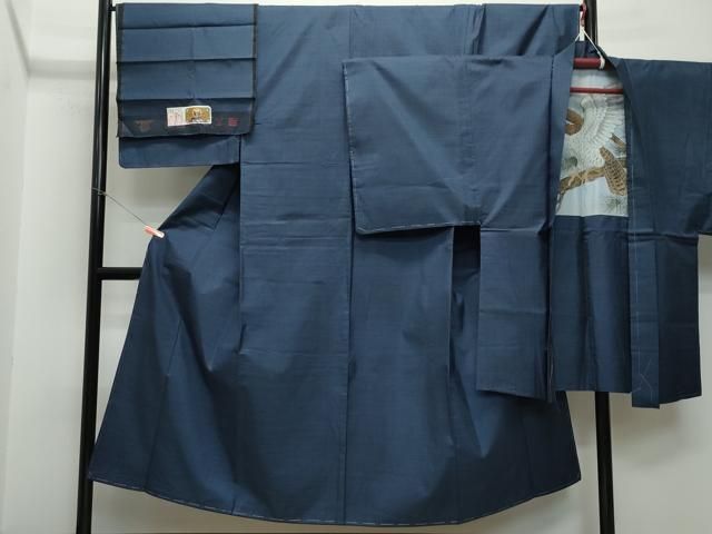 平和屋着物●男性 本場大島紬 アンサンブル 福原陸作 100亀甲 総詰め 証紙付き 正絹 CAAS8446vf