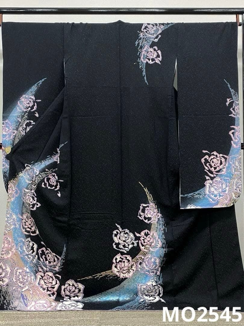 振袖 豪華 滝泰 銀通し 絞り染 金彩 紋意匠 薔薇 身丈173cm 振袖 豪華