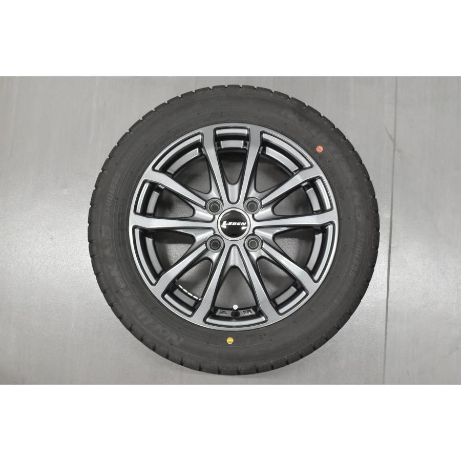 未使用】□ノーストレック□155/65R14□LEBENアルミホイール付4本
