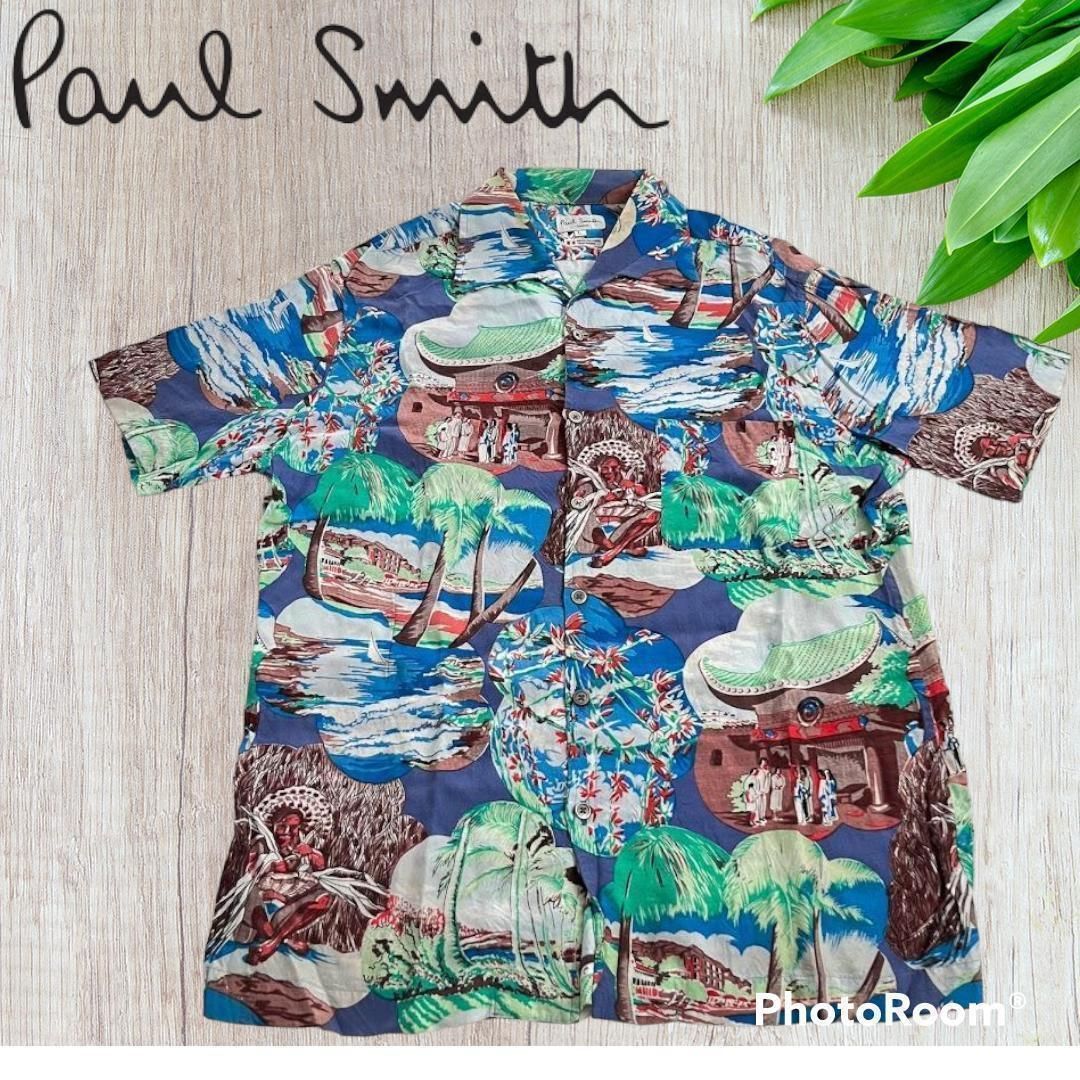 Paul Smith ポールスミス 7分袖シャツ L レーヨン 南国柄 - シャツ