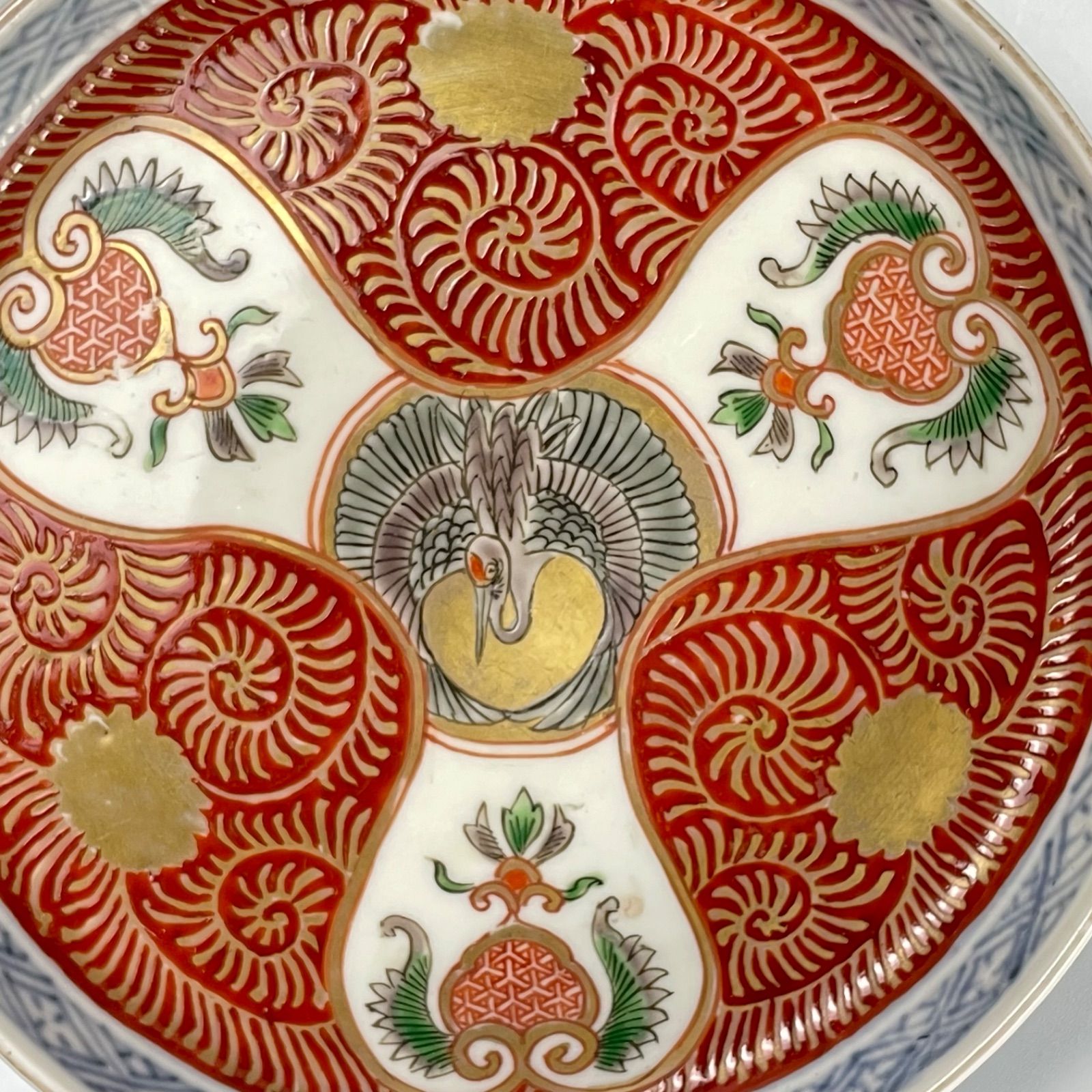 クリアランス 671 錦手 鶴 花 古伊万里 伊万里焼 骨董 アンティーク 5