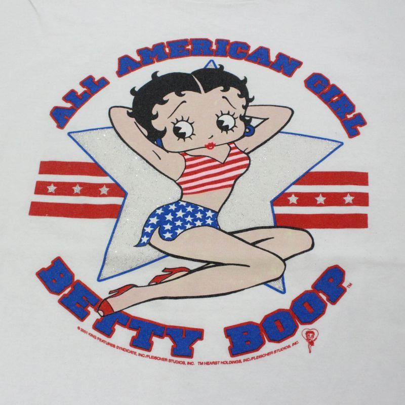 00s ベティ・ブープ Betty Boop DELTA ラメプリント 半袖Tシャツ 