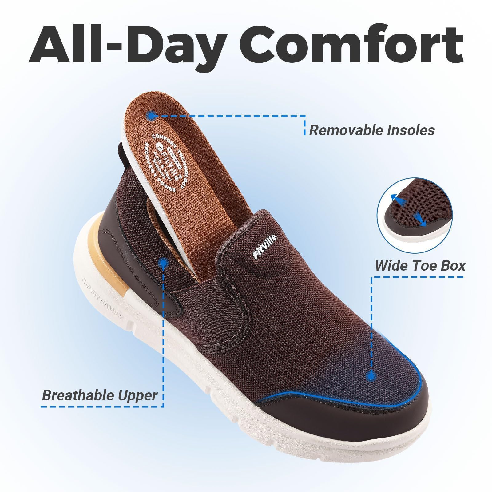 FitVille] ウォーキングシューズ メンズ 幅広 2E 4E スニーカー 靴