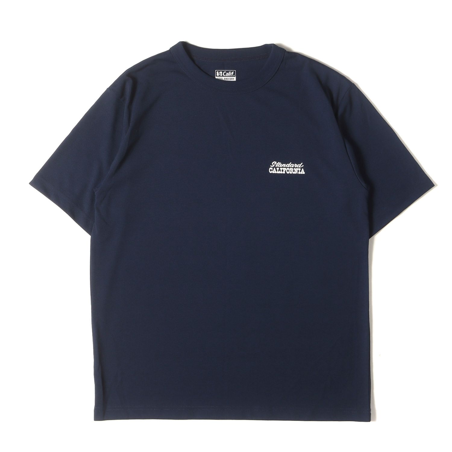 STANDARD CALIFORNIA スタンダードカリフォルニア Tシャツ サイズ:L / テック ドライ ワンポイント ロゴ Tシャツ (SD TECH DRY LOGO T) / ネイビー 紺 / トップス カットソー 半袖【メンズ】【中古】【美品】【K4520】 美品】STANDARD CALIFORNIA スタンダードカリフォルニア Tシャツ