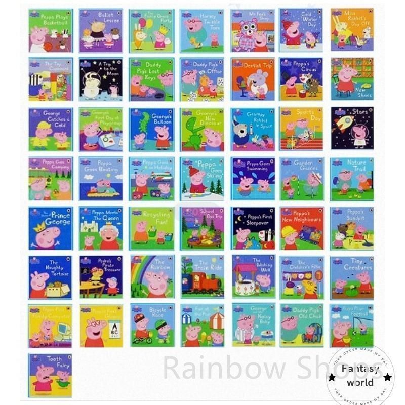 【新品未使用】PeppaPig ボックス ペッパピッグ 英語絵本 50冊 青 ブルー 黄色 マイヤペン対応　MaiyaPen  zxc cp163