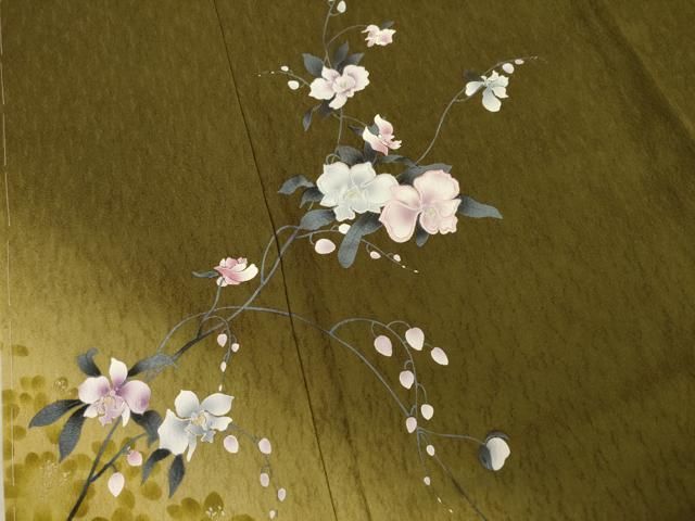 平和屋着物○訪問着 友禅 作家物 竹峯 枝花文 暈し