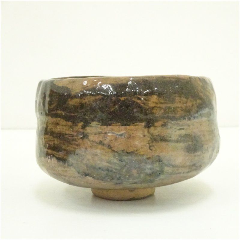 老楽造 楽茶碗（銘：墨牡丹）（共箱） 茶道 抹茶 おしゃれ 抹茶