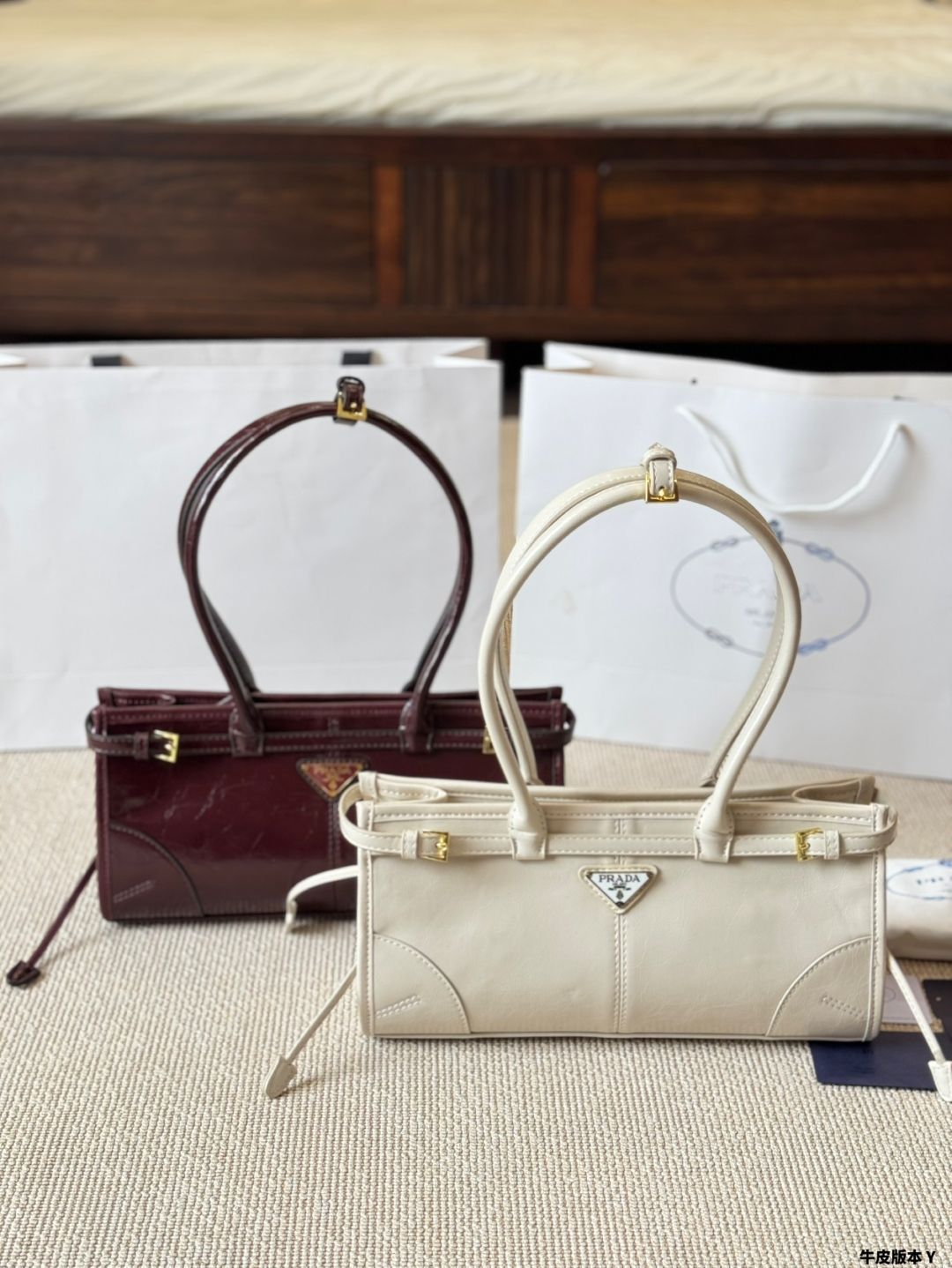 今日 Vintage Prada ヴィンテージ プラダ ハンドバッグ 32×15cm -WTO輸入2
