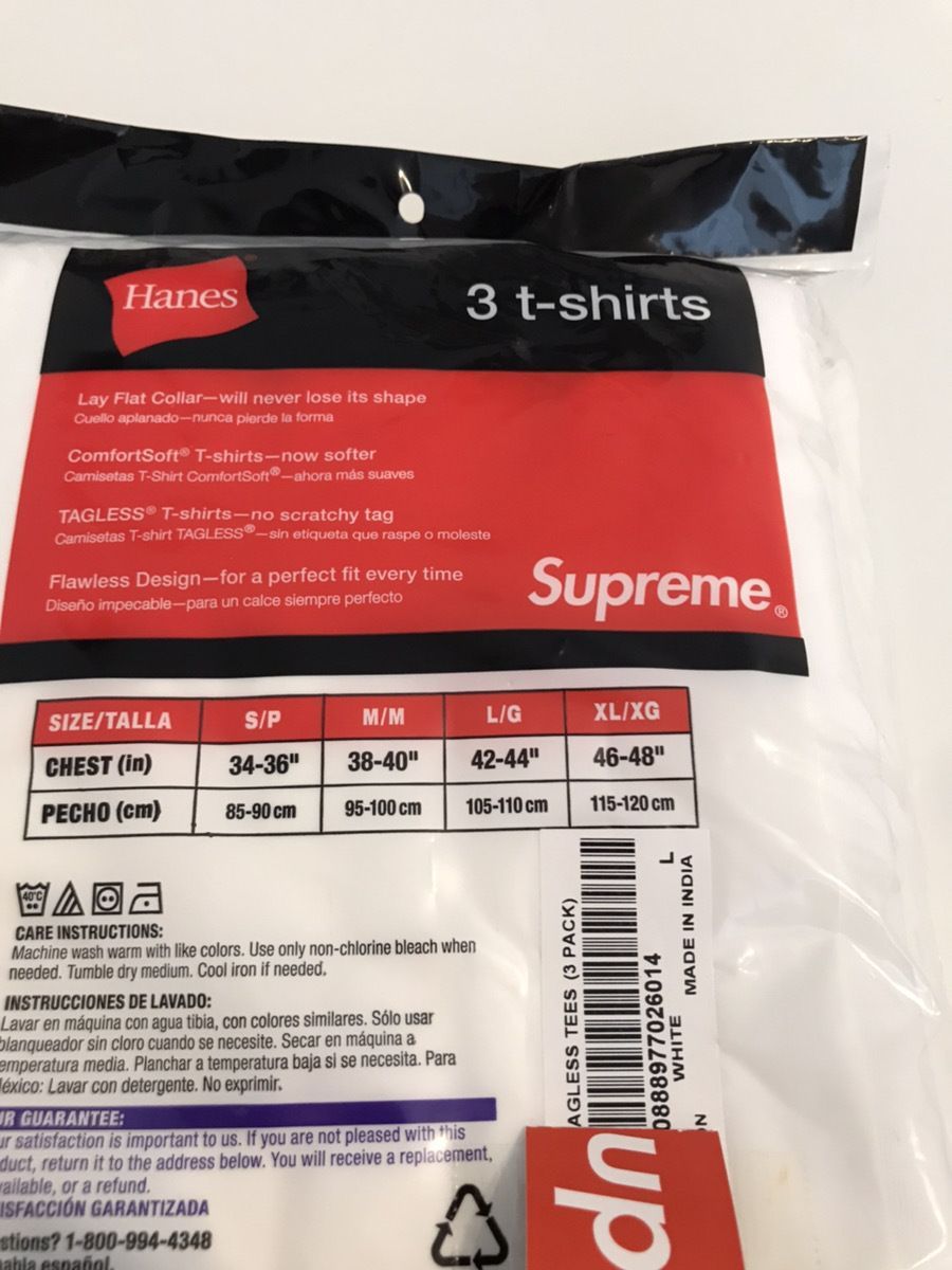 すぐ届く！ 【Supreme×Hanes】 コラボ 定番 ロゴ シンプル 3枚