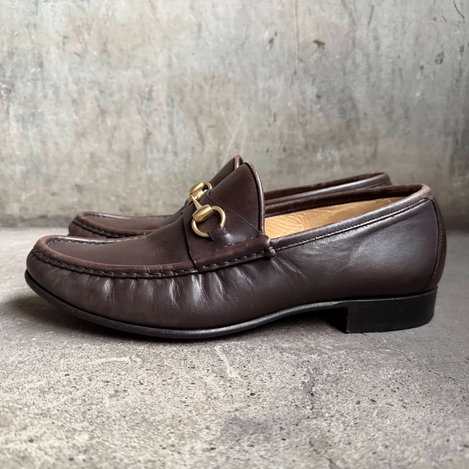 GUCCI ホースビットローファー ダークブラウン 44E グッチ