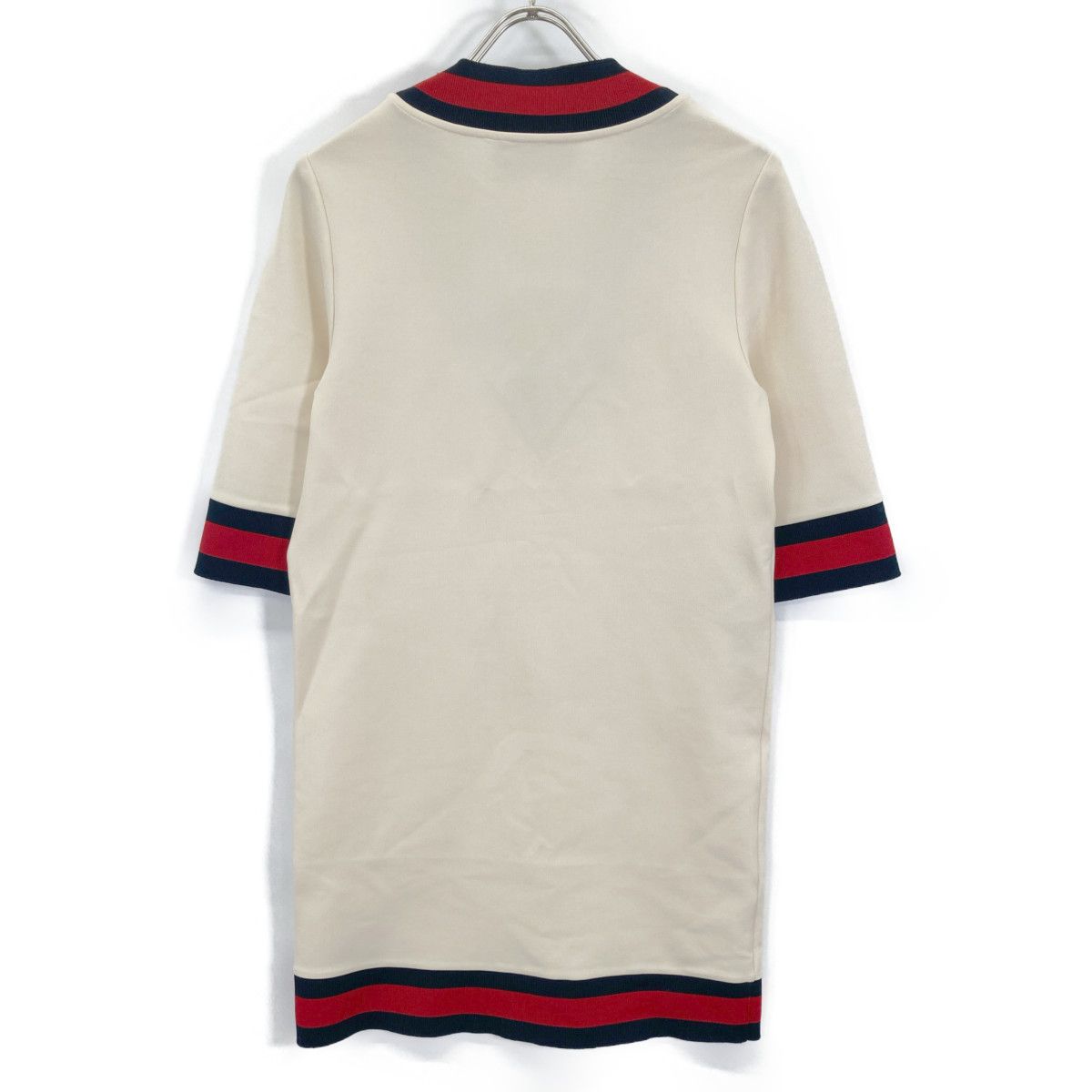  GUCCI グッチ 470315 ｱｲﾎﾞﾘｰ ｳｪﾌﾞVﾈｯｸ ｽﾄﾚｯﾁｳﾞｨｽｺｰｽ ﾄﾞﾚｽ S アンサンブル トップス