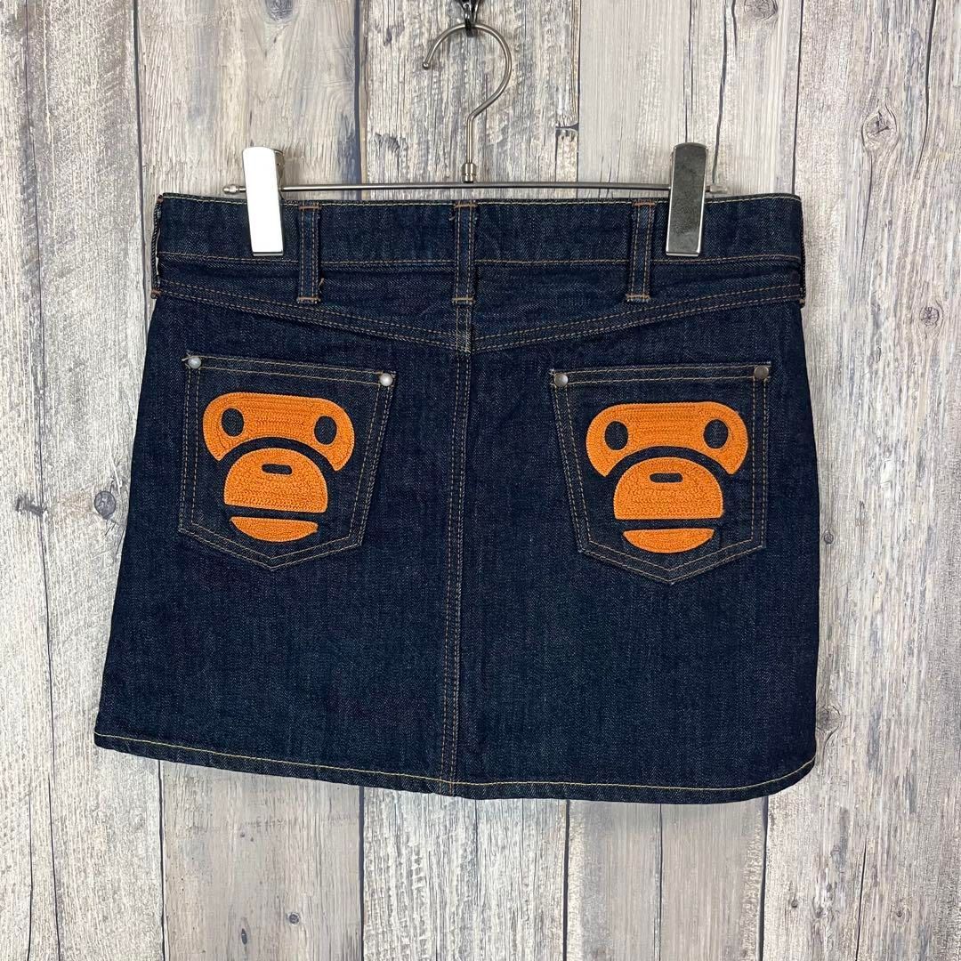 A BATHING APE アベイシング エイプ デニム ミニ スカート XS