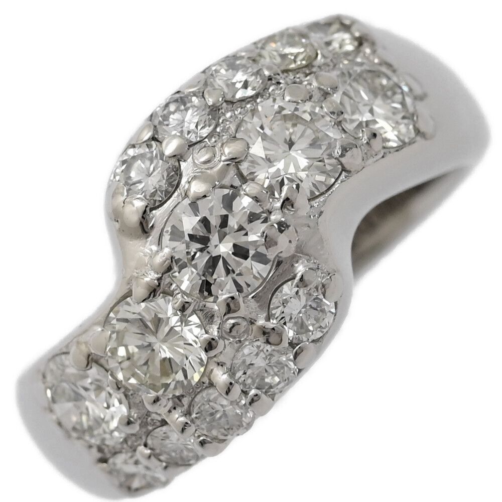 1.9ct|ウェーブデザイン ダイヤモンド リング･指輪|Pt900-16.3g|16.5号| 56.5|プラチナ|プレゼント|記念日 ♀ S レディース 592990
