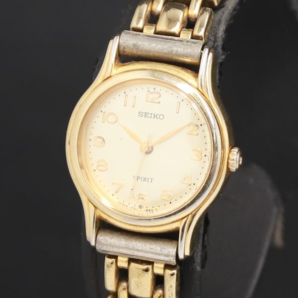 稼働品 SEIKO クオーツ 腕時計 防水 1F21-5A60 ゴールド