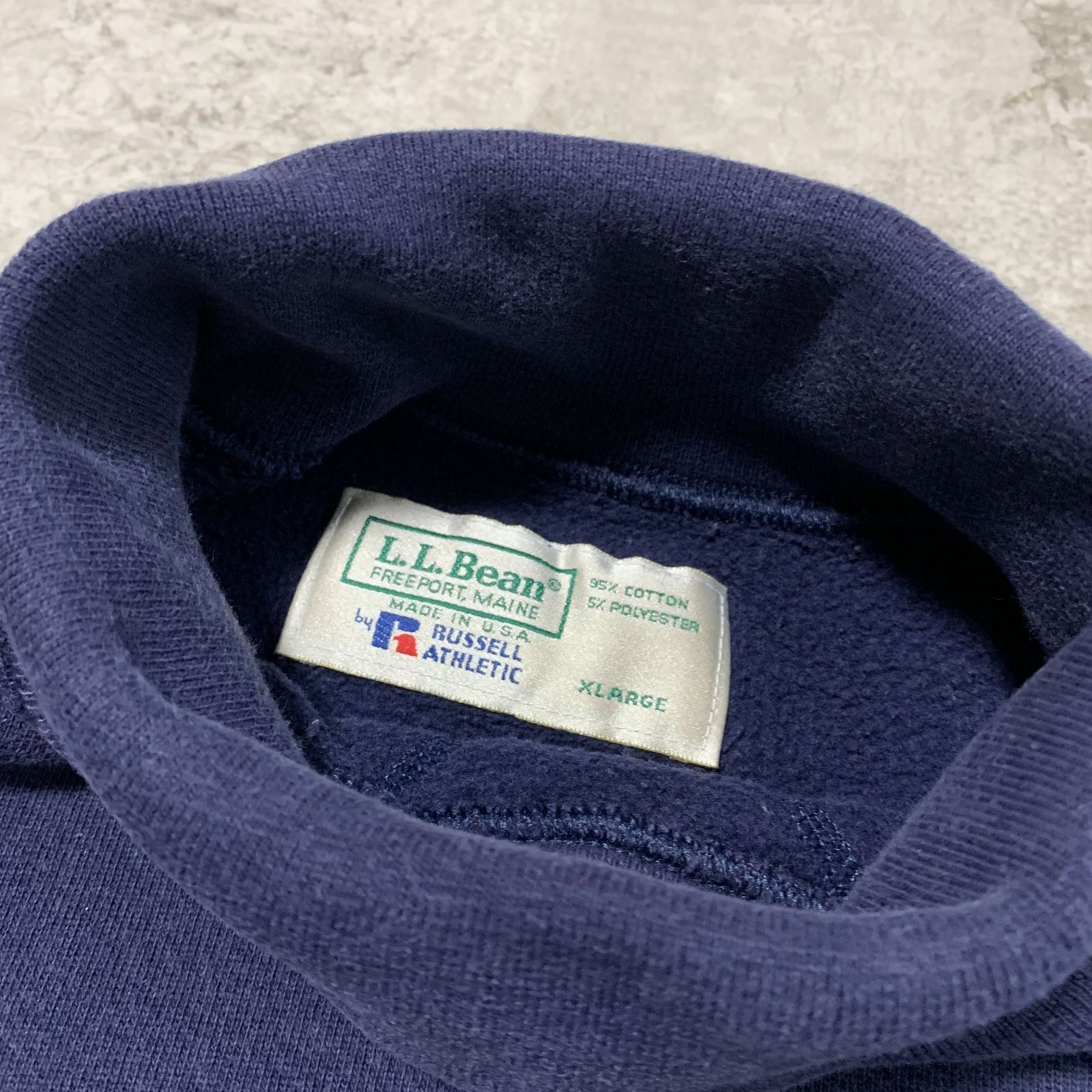 90s USA製 L.L.Bean × RUSSELL Turtleneck Plain Sweatshirt エルエル 