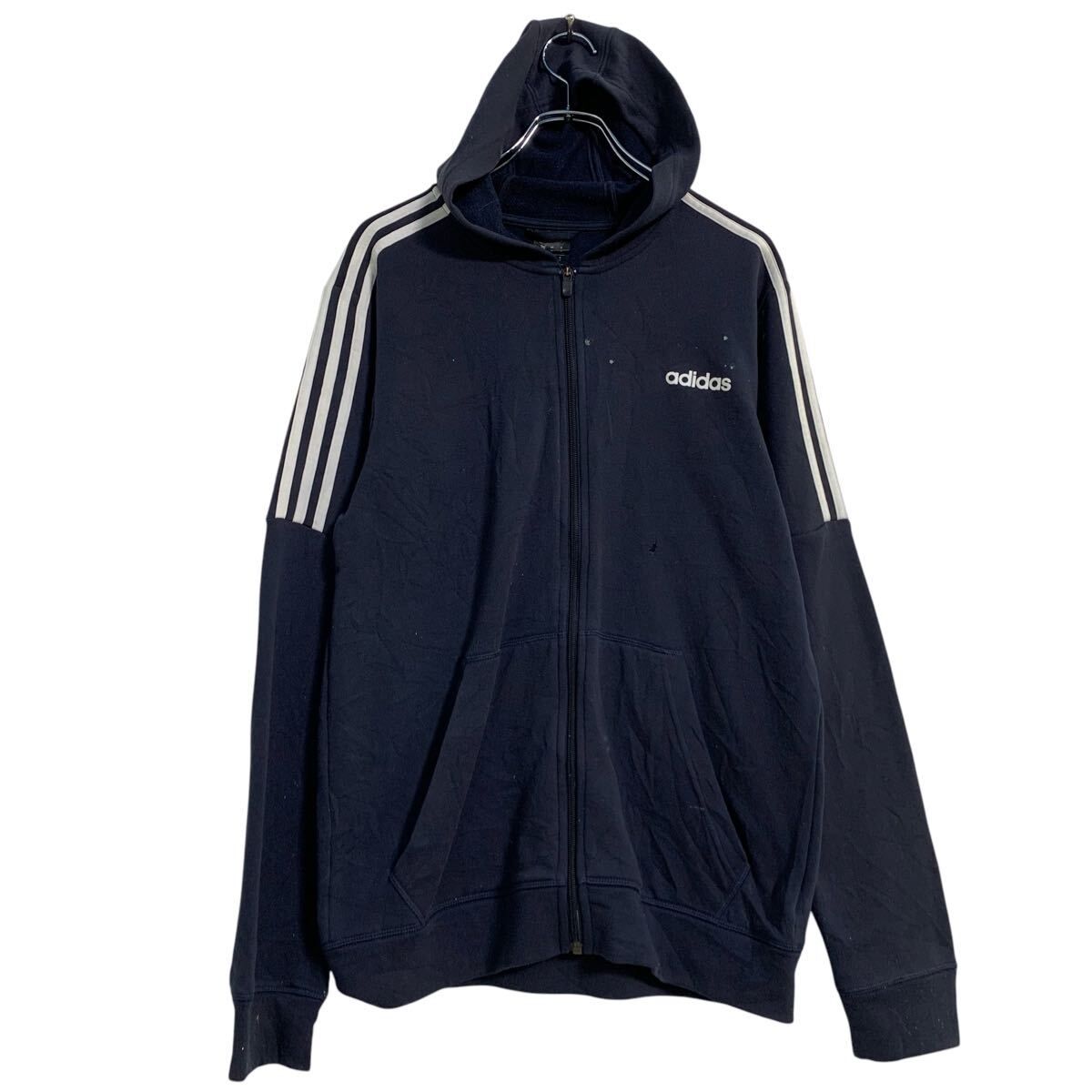 adidas ロゴ ジャージ パーカー M ネイビー アディダス スポーツ 