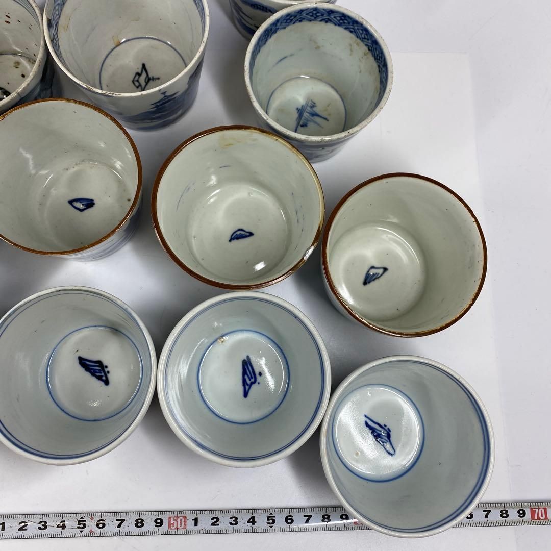 古伊万里　染付　蕎麦猪口18客B 東さ6-1209② 古伊万里 染付 蕎麦猪口18客B 東さ6-1209② - メルカリ