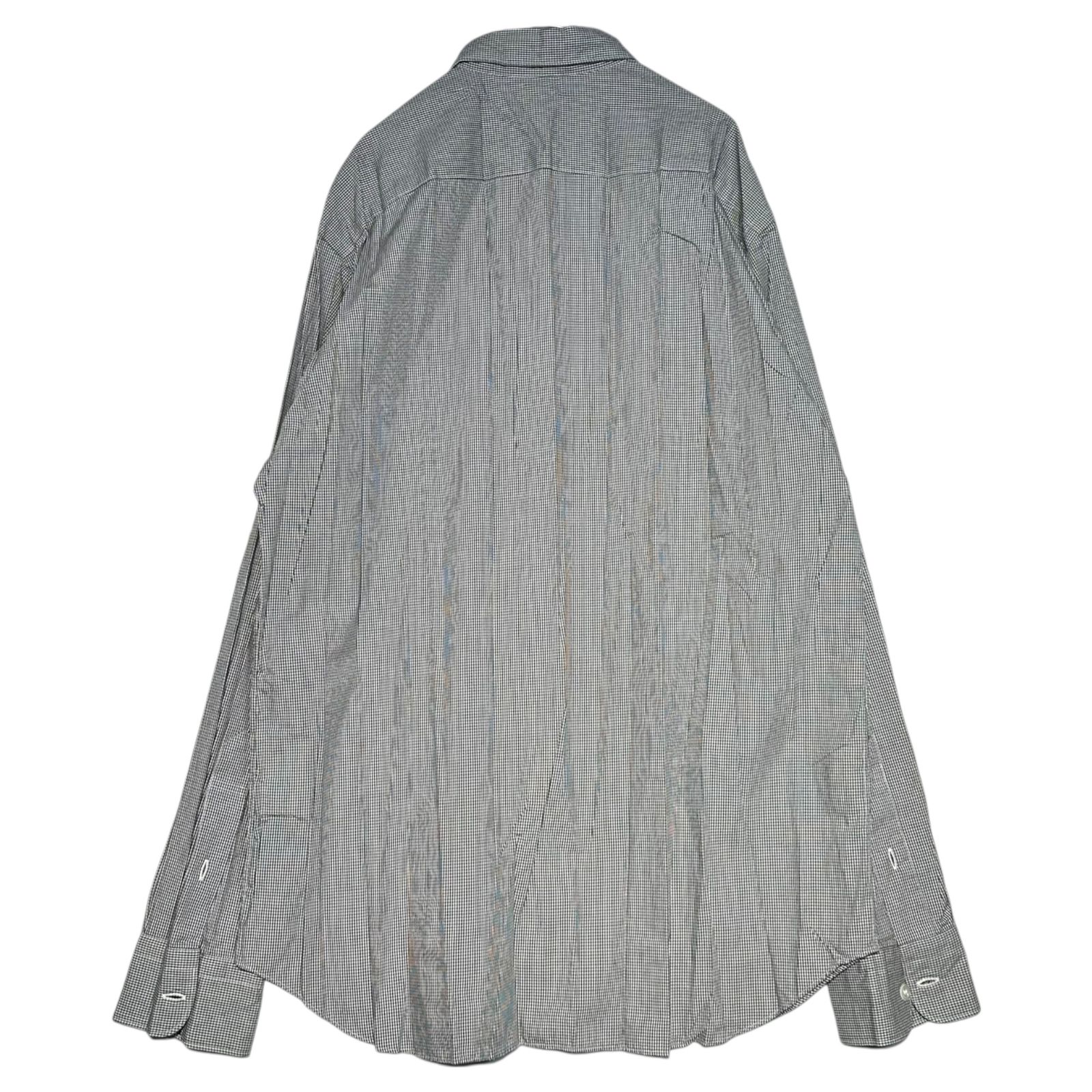 COMME des GARCONS HOMME(コムデギャルソンオム) 21AW Pleated micro check L/S poly cotton shirt プリーツ加工 マイクロチェック 長袖 ポリ コットン シャツ HH-B008 ブラック