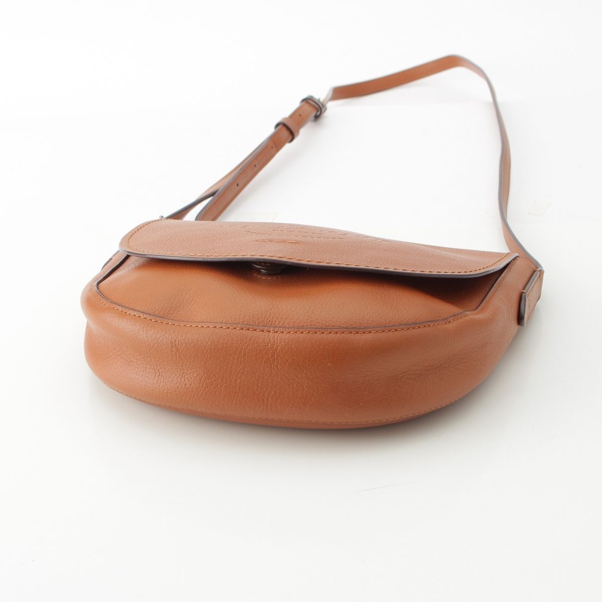 美品 COACH コーチ☆シボ革 ロゴ型押しショルダーバッグ レザー ブラウン コーチ レザー ロゴ型押し 人気 ショルダーバッグ ブラウン【】 COACH