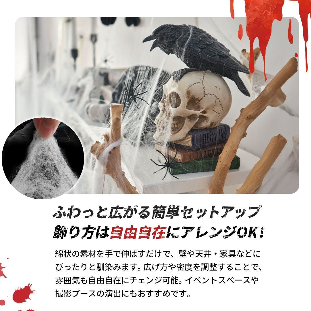 ハロウィン 装飾 スパイダー セット ミニ蜘蛛10個+くもの巣ホワイト1個 リアルスパイダー スパイダーウェブ 雑貨 ホラー リアル 本格的 飾り付け 室内 仮装 怖い 恐怖 豪華グッズ おしゃれ パーティー DIY デコレーション アメリカ 北欧 バースデー