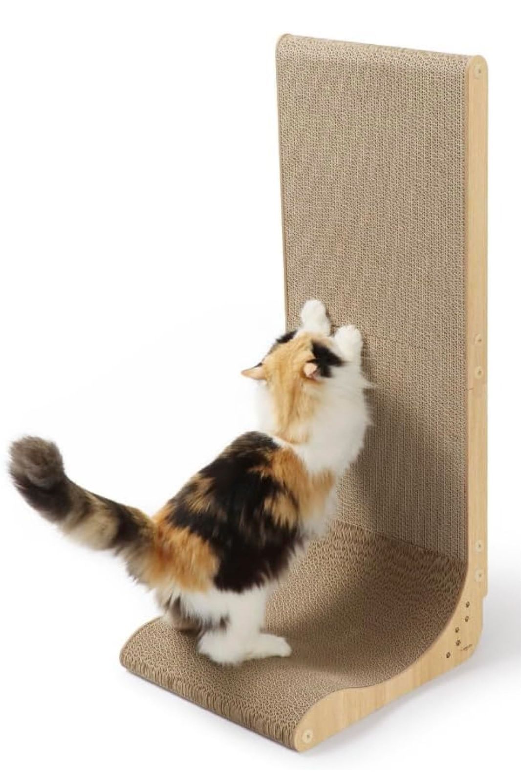 猫壱 爪とぎ by バリバリボード ウッド Lサイズ ライトブラウン 両面使用 交換