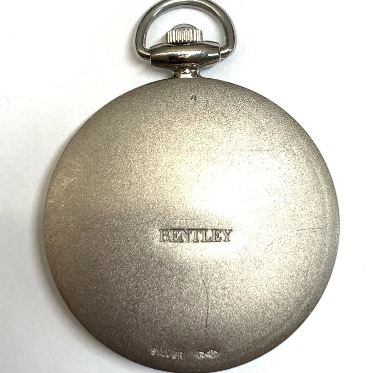 SV925★BENTLEY/ベントレー シルバー製懐中時計 クオーツ 電池交換済み稼働品★11 BENTLEY 懐中時計 時計 純銀 SILVER シルバー チェーン付き クォーツ