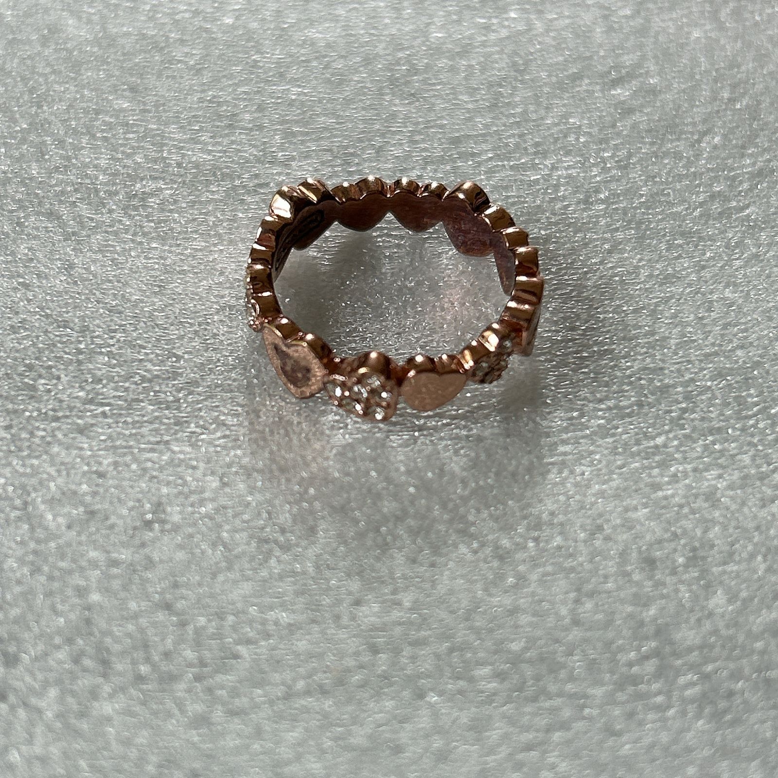 美品☆COACH コーチ ハートリング ピンクゴールド 11号 指輪