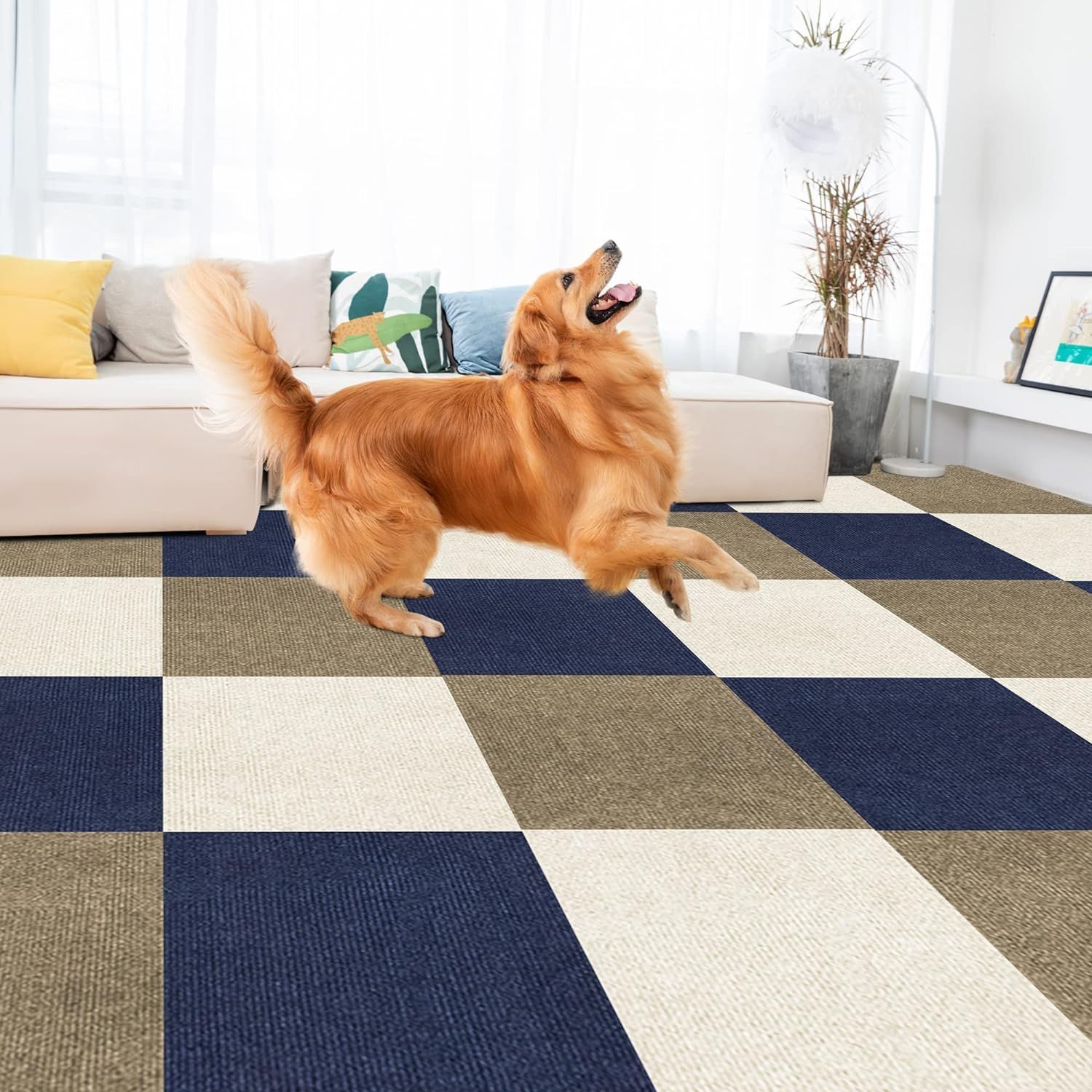 60枚✔️ジョイントマット タイルカーペット 大判 吸着 防音 マット ペット犬 タイルカーペット ジョイントマット 60枚 防音 ペット 吸着 滑り