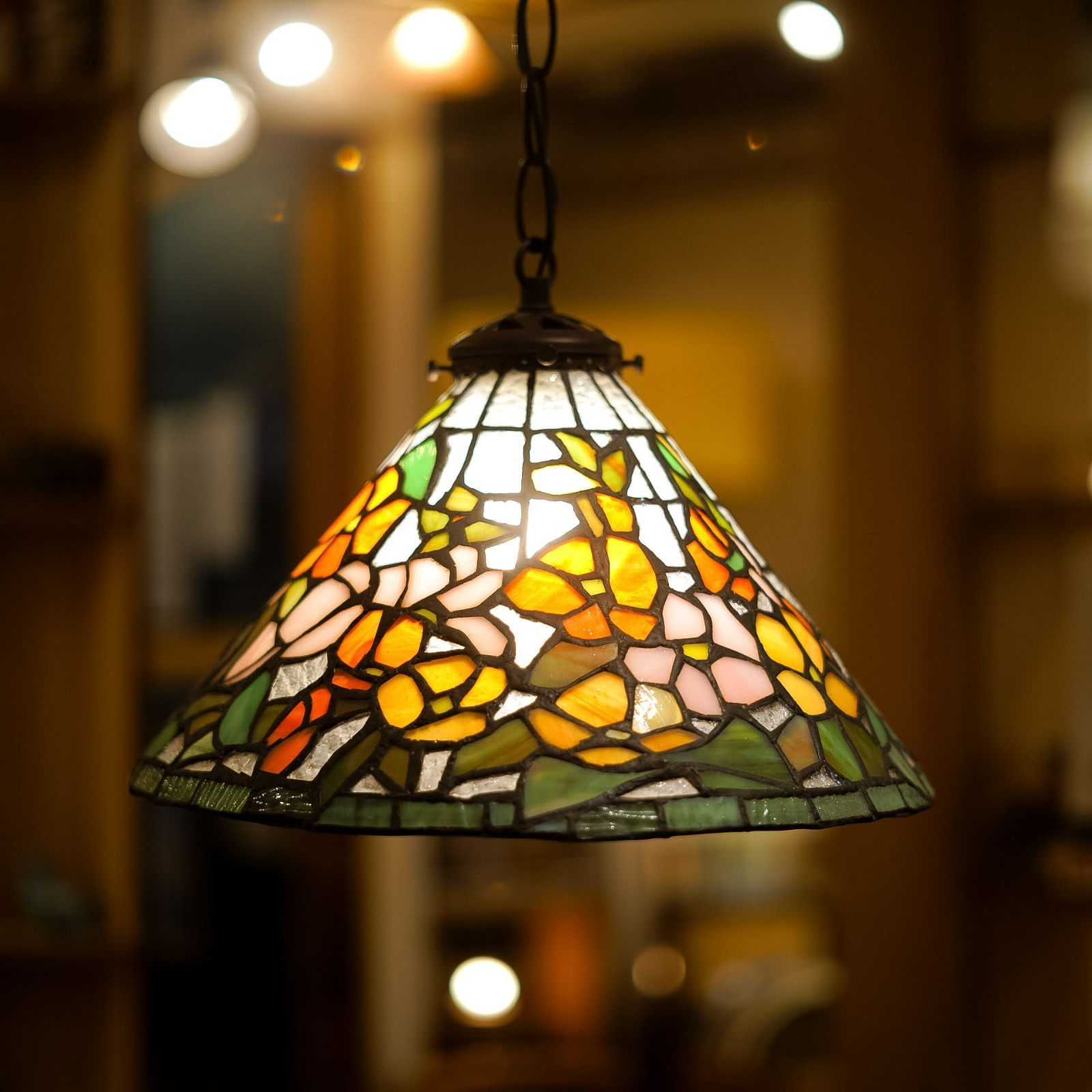シーリングライト LED OHYAMAステンドグラス調 デザイン モザイク柄