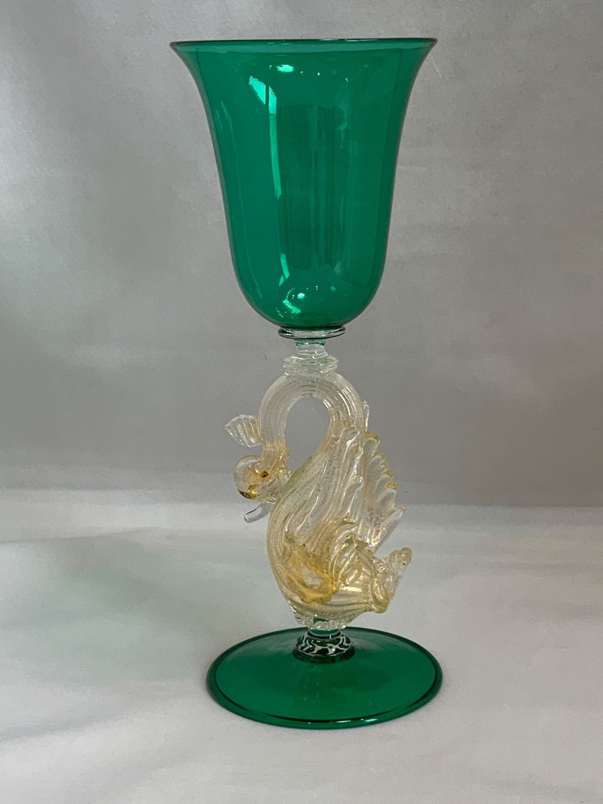 ベネチアングラス ムラーノ グラス ゴブレット グリーン - メルカリ