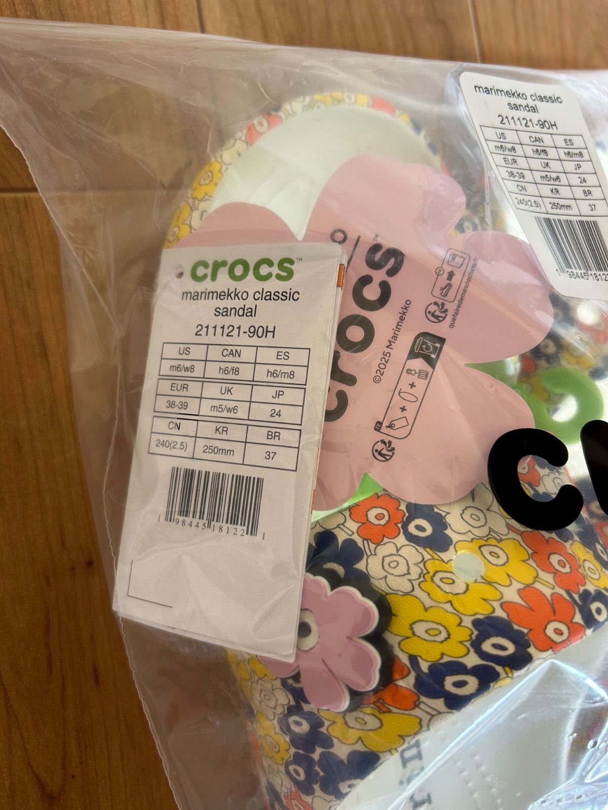 新品 正規品 クロックス マリメッコ コラボ サンダル 花柄 24cm