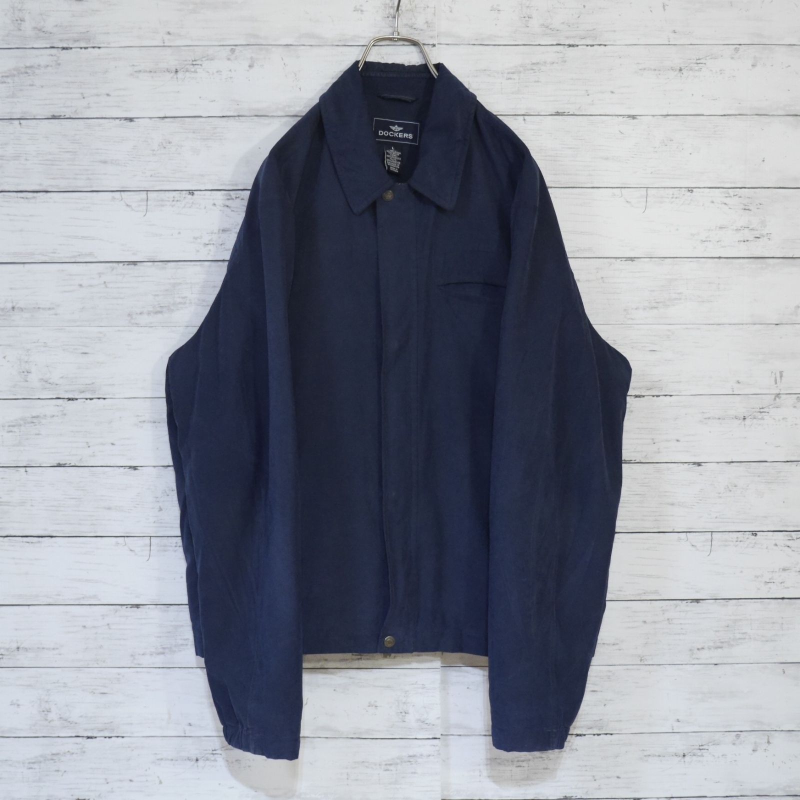 DOCKERS ドッカーズ Levi's リーバイス 刺繍ロゴ 襟レザー スナップ