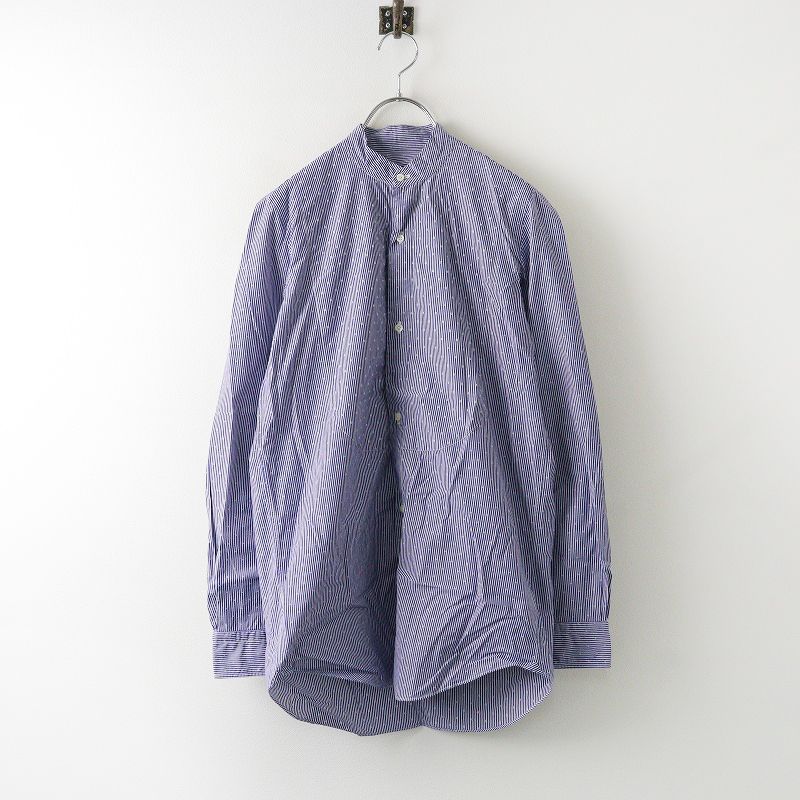 Drawer バンドカラー ストライプ シャツ ブラウス