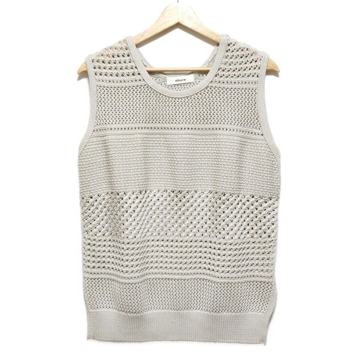 ebure エブール ノースリーブセーター レディース - ライトグレー シースルー